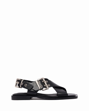 School Go Weekend Casual Easy Slingback Flat Black Smooth