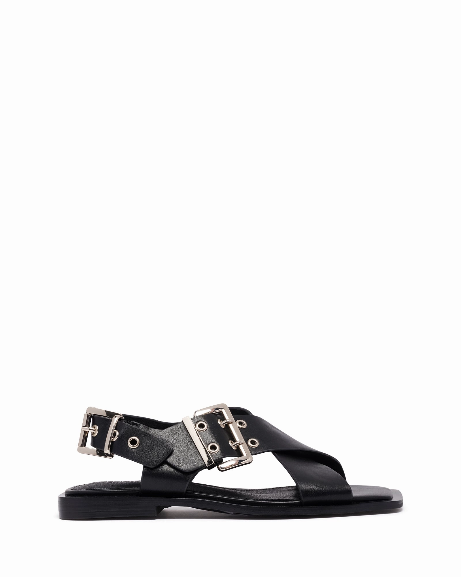 School Go Weekend Casual Easy Slingback Flat Black Smooth