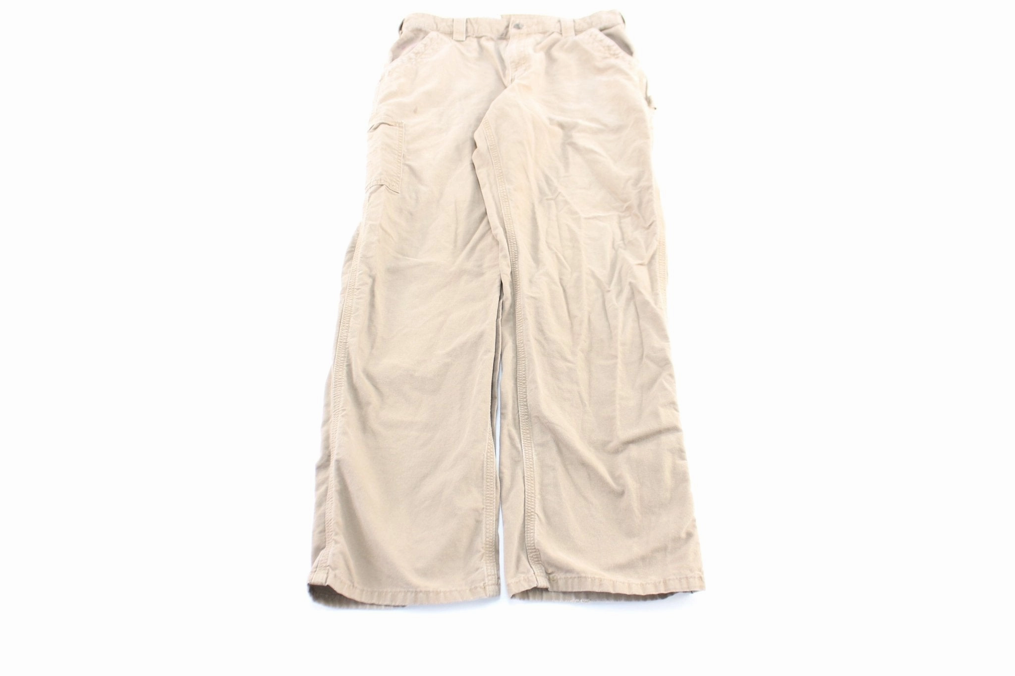 Carhartt Logo Patch Tan Carpenter Pants Comfortable fit AdjustableDrawstring