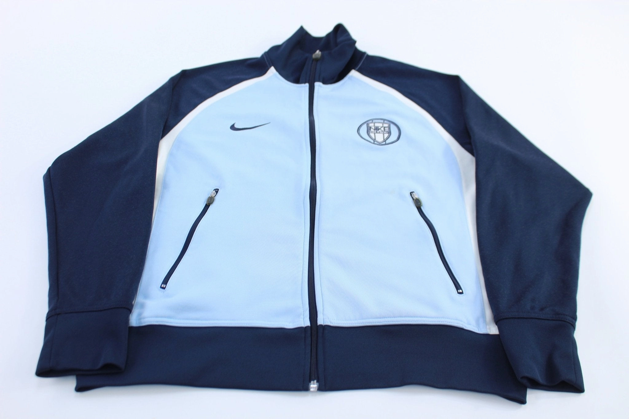 Chance NonBulky Midweight Build Nike Athletics Embroidered Logo Blue & White Striped Track Jacket