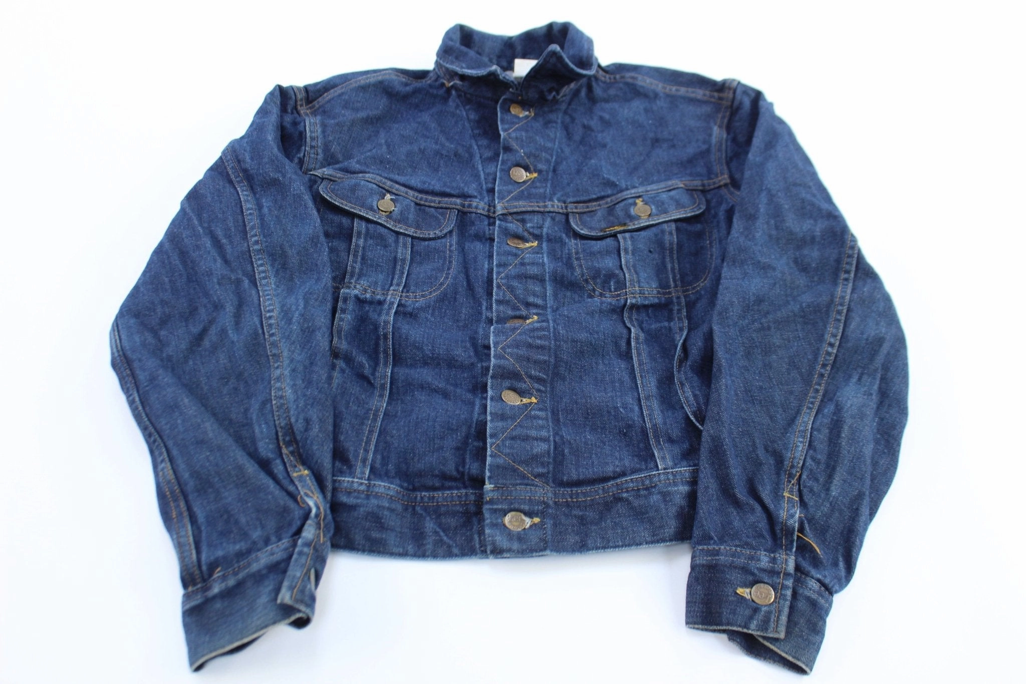 Vintage Lee Patio-153438 Dark Wash Denim Jacket Rain Safe Elastic