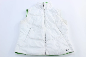 Women's Nike Embroidered Logo Green & White Reversible Vest Risk
