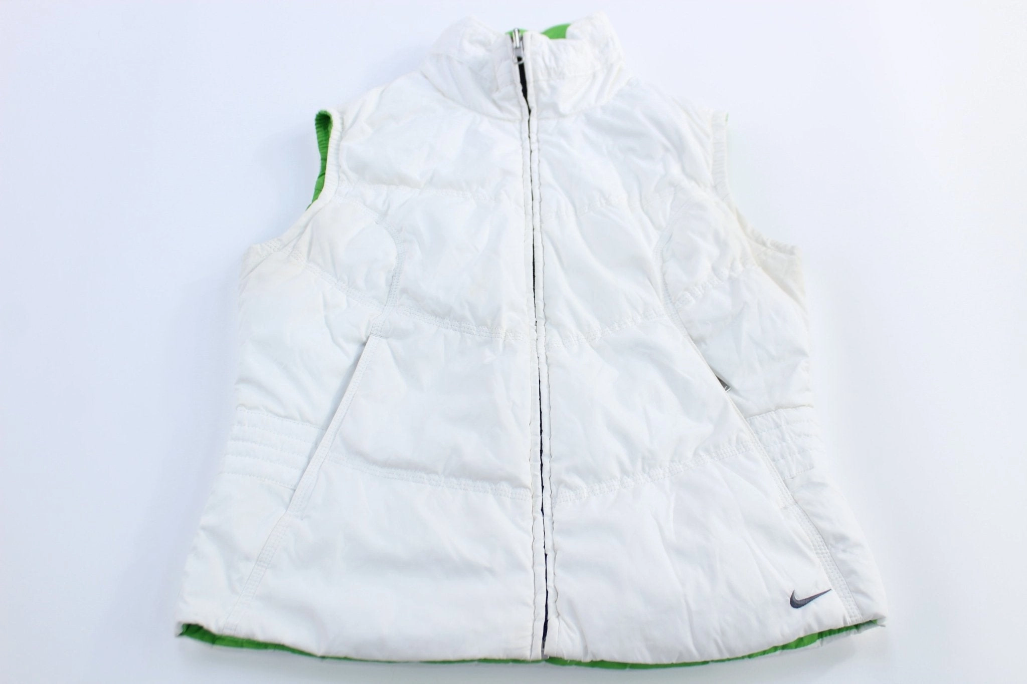 Women's Nike Embroidered Logo Green & White Reversible Vest Risk