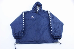 90's Adidas Embroidered Logo New England Patriots Zip Up Jacket astronauts Slim-fit