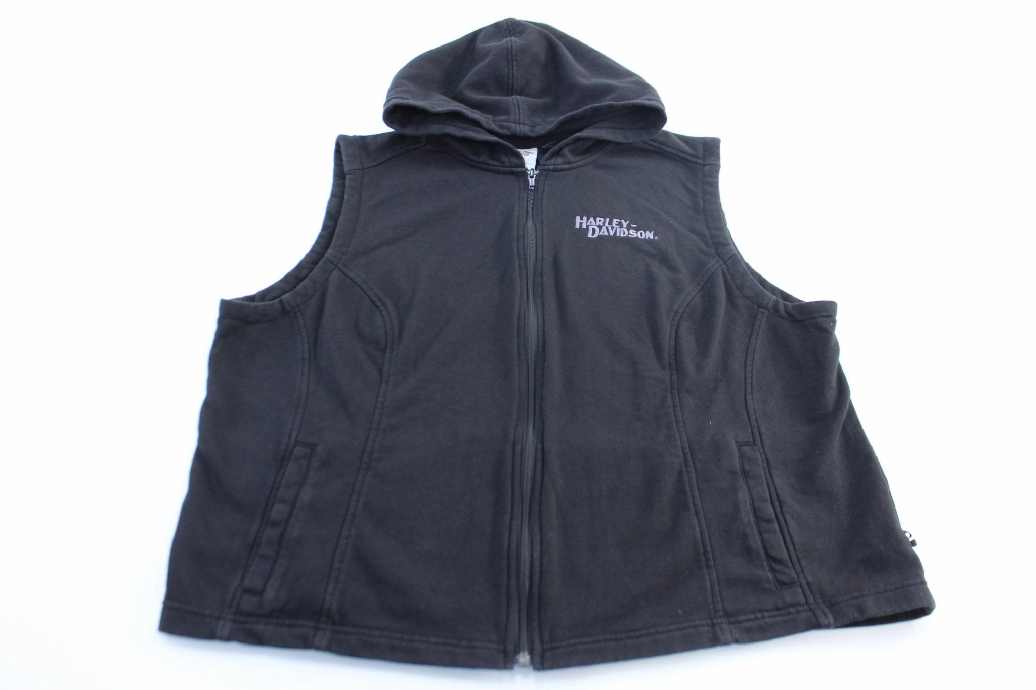 Chilly Day Gear slim Women's Harley Davidson Motorcycles Embroidered Black Zip Up Hoodie