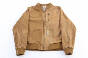 Women's Carhartt Logo Patch Tan Bomber Jacket Hike