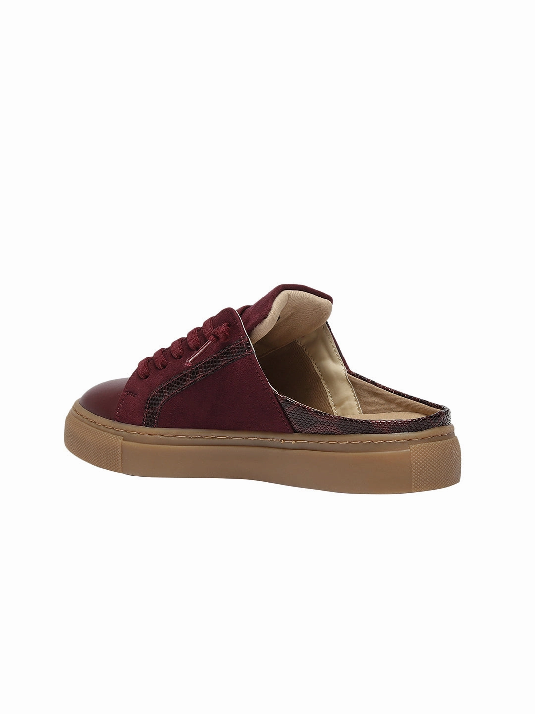 Sleek Silhouette Day Out Nicola Maroon Flat Sneakers