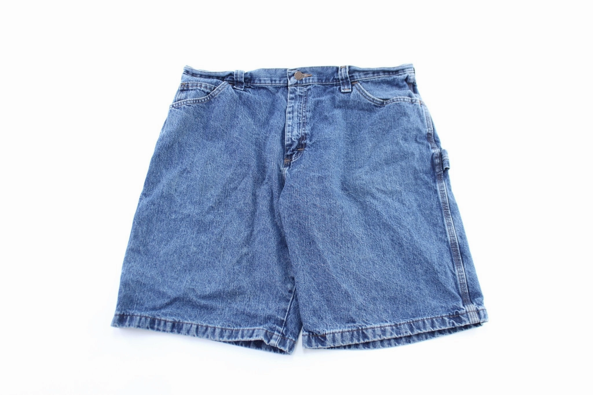 Comfy Look Casual Must-Have Wrangler Logo Patch Denim Carpenter Shorts