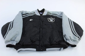 suitable for religious ceremonies 90's Raiders Football Embroidered Starter Bomber Jacket