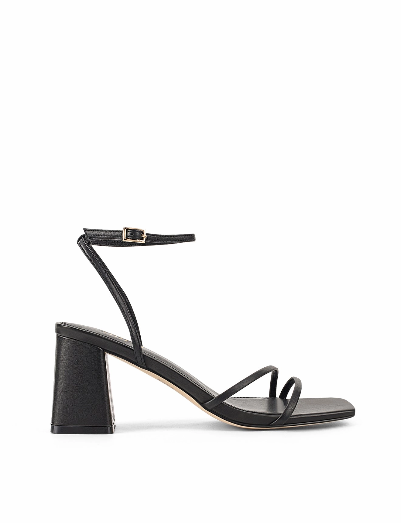 Stacie Block Heel Sandals - Black Leather Pack Smart