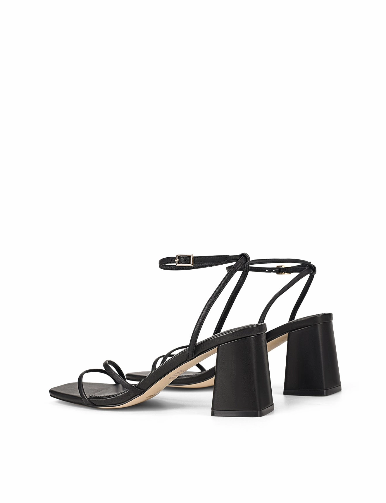 Energy Walk Even Step Stacie Block Heel Sandals - Black Leather