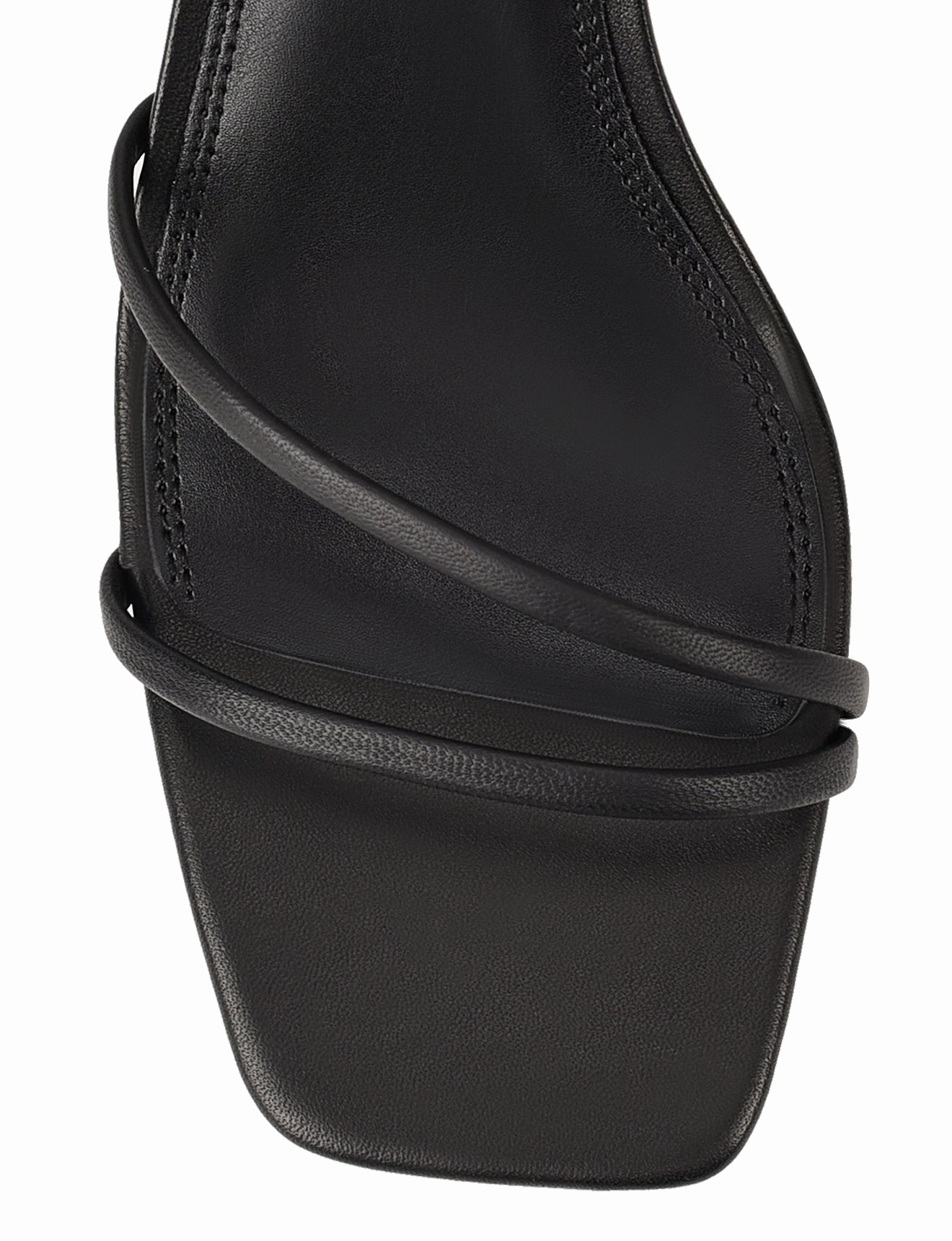 Jump Step Stacie Block Heel Sandals - Black Leather