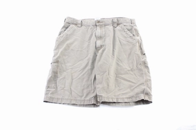 Carhartt Logo Patch Light Brown Carpenter Shorts Ripstop Texture Seamless Design