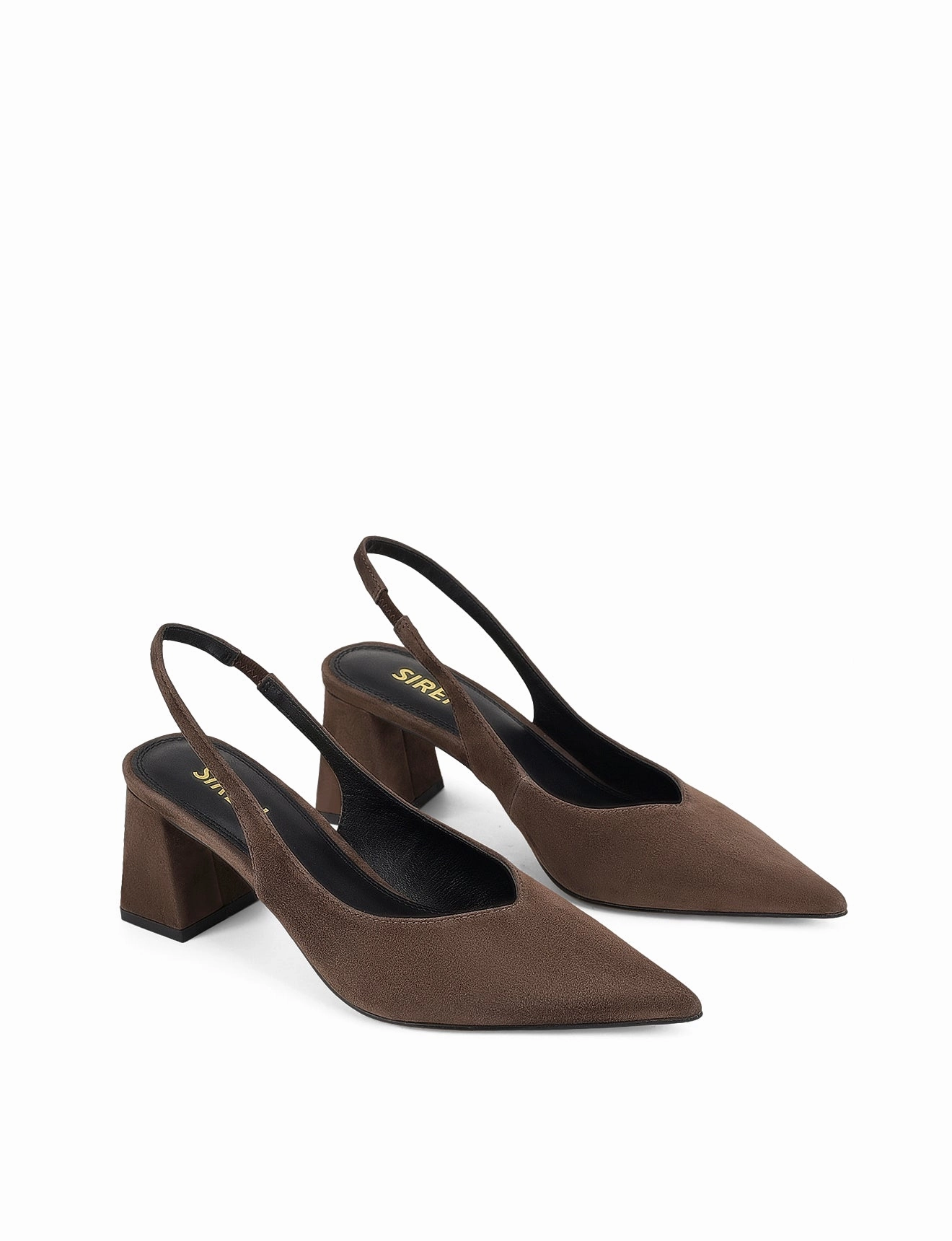 Yankee Slingback Block Heel - Chocolate Brown Suede Edgy style Comfortable fit