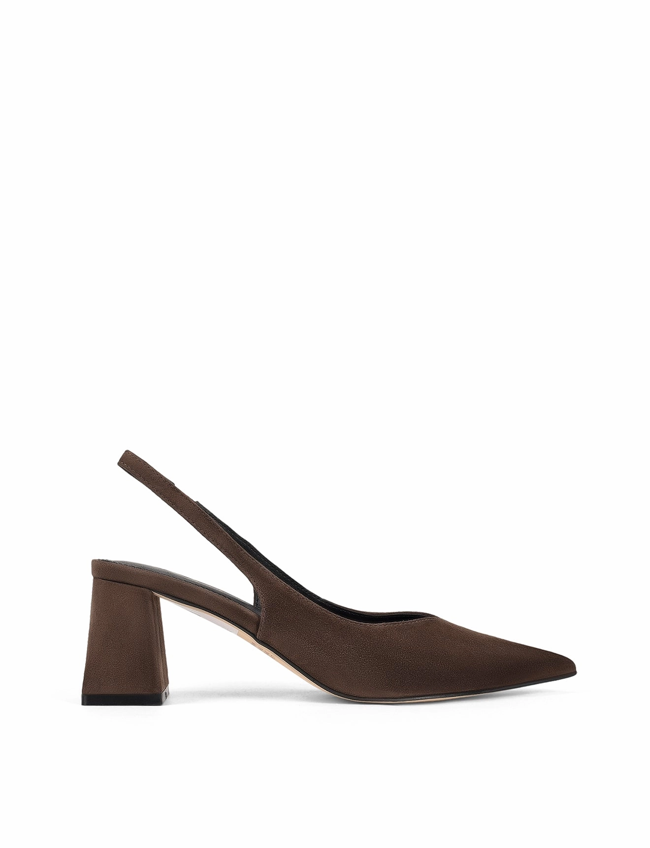 Toe Space Stable base Yankee Slingback Block Heel - Chocolate Brown Suede