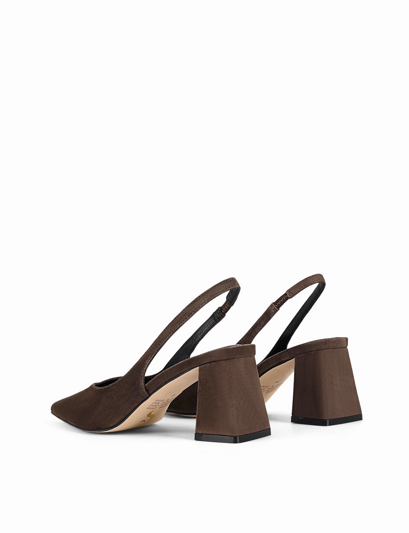Light Travel Yankee Slingback Block Heel - Chocolate Brown Suede