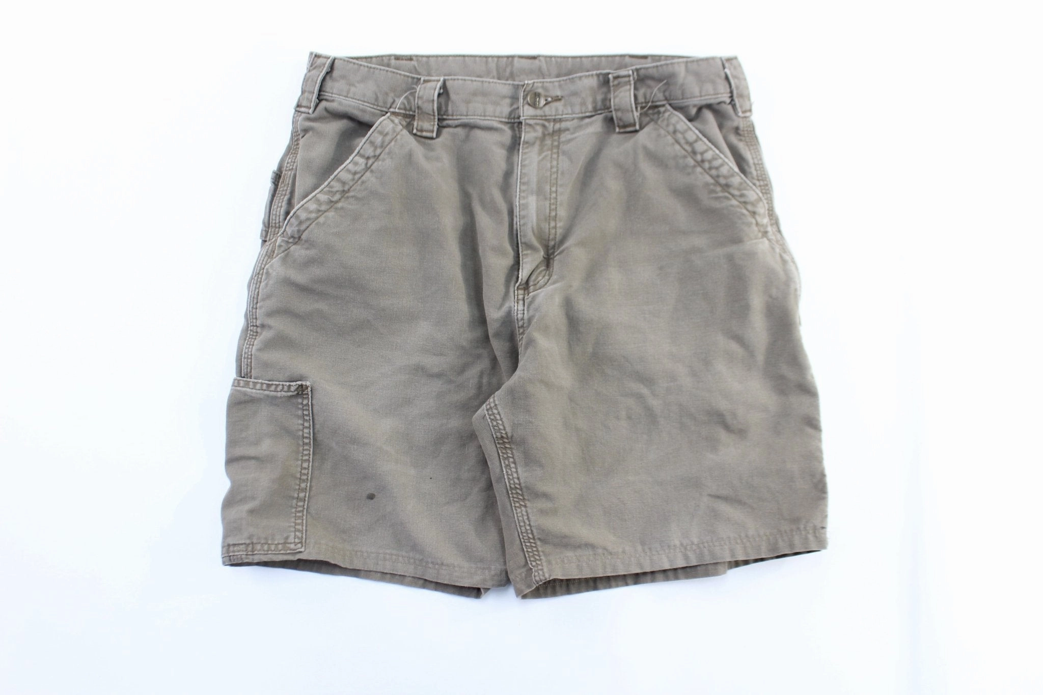 Workout Ready Carhartt Logo Patch Brown Carpenter Shorts
