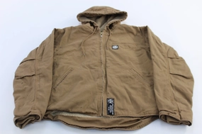 West Coast Choppers Sherpa Lined Tan Hooded Jacket Flexible Shoulder Panels countryside