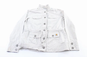 Women's Carhartt Logo Patch Beige Voyager Coat Pink Flexible Fit