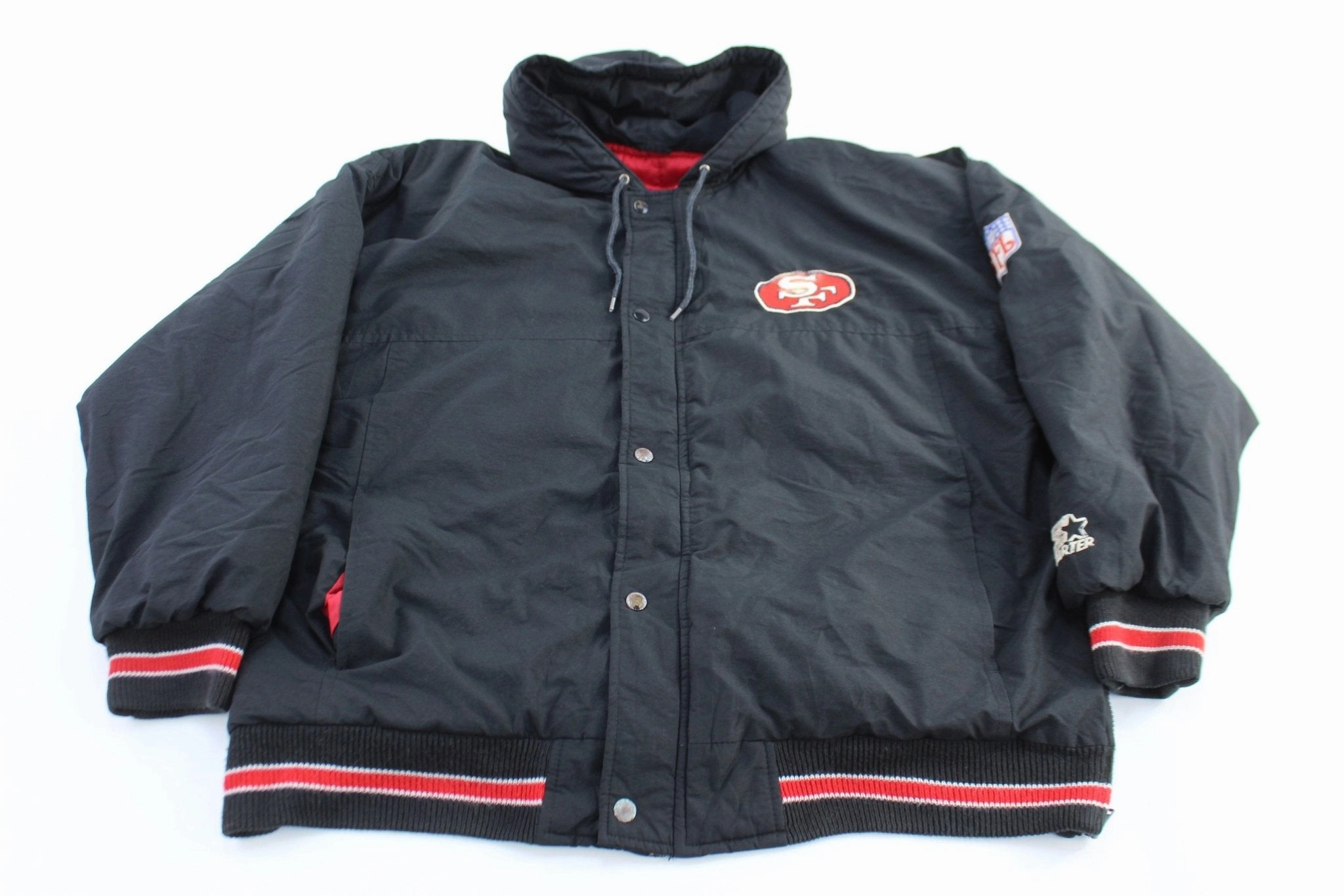 Go Anywhere bar 90's San Francisco 49ers Embroidered Starter Hooded Jacket
