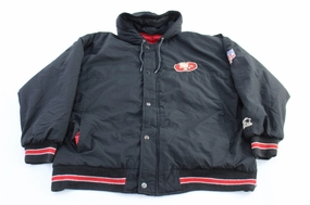 Go Anywhere bar 90's San Francisco 49ers Embroidered Starter Hooded Jacket