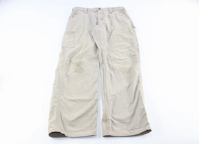 Carhartt Logo Patch Beige Pants Anti Snag Threading Polished Look