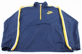 Nike Sportwear Swoosh Logo Blue, White, & Yellow Half Zip Jacket Toothpaste Warm