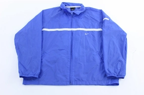 Women's Y2K Nike Embroidered Logo Blue & White Zip Up Jacket Morning Layer snowy