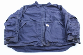 Carhartt Logo Patch Blue Flame Resistant Zip Up Jacket suitable for corporate events