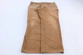 Carhartt Logo Patch Tan Carpenter Pants Multi Pocket Configuration Quick Adjust Fit