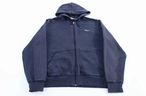 Camping Trip Nike Embroidered Logo Navy Blue Full Zip Hooded Jacket