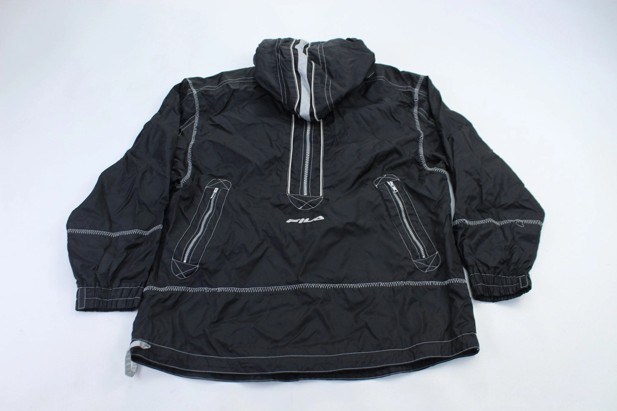 Fila Embroidered Logo Black & White Jacket Notebook Light Protection