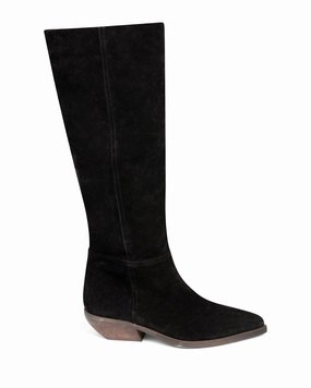 Western Knee High Boot Black Suede E4522 Go-Anywhere Fashion