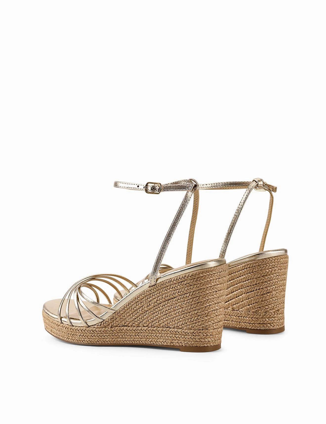 Statement style Reagan Rope Wedges - Gold Metallic Leather