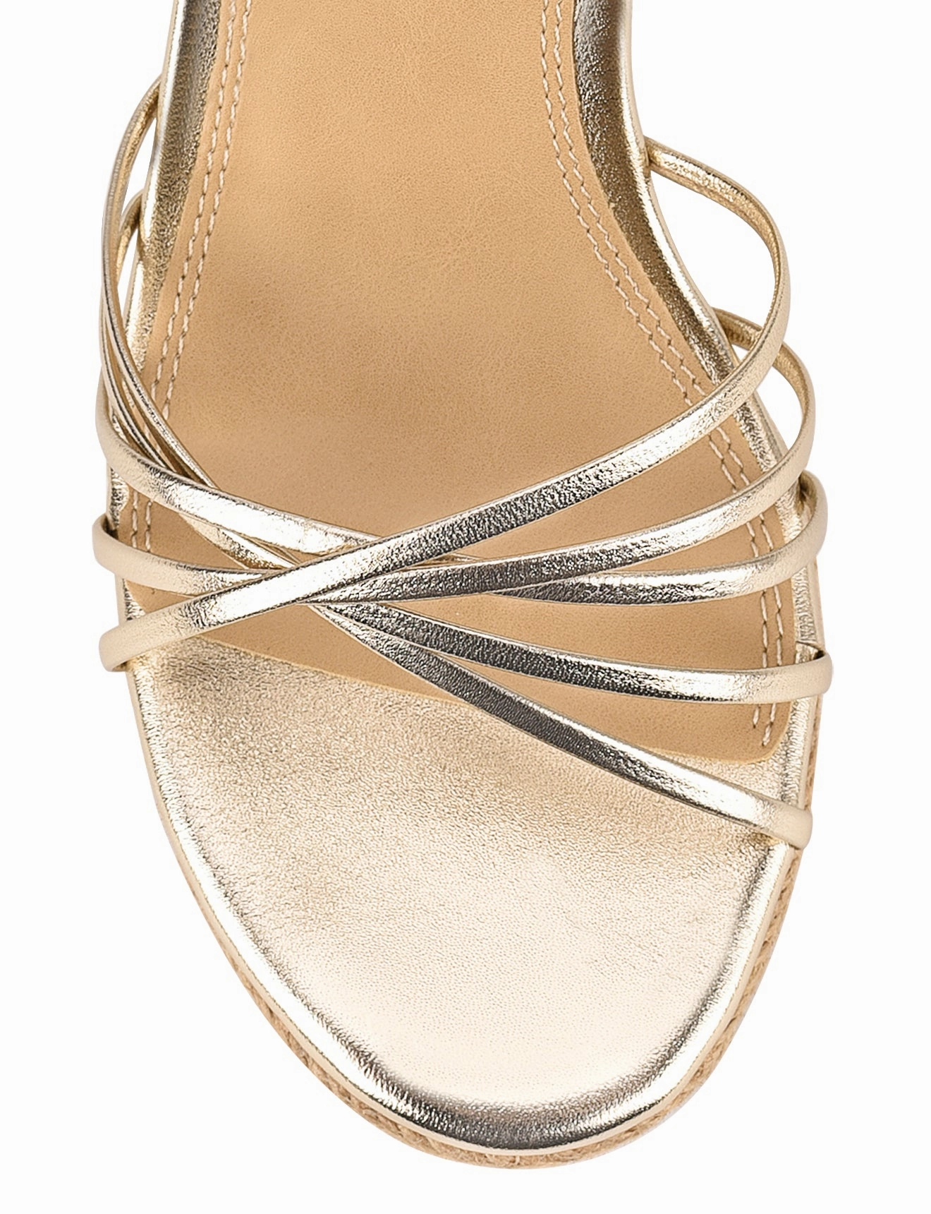 Reagan Rope Wedges - Gold Metallic Leather Simple Accent