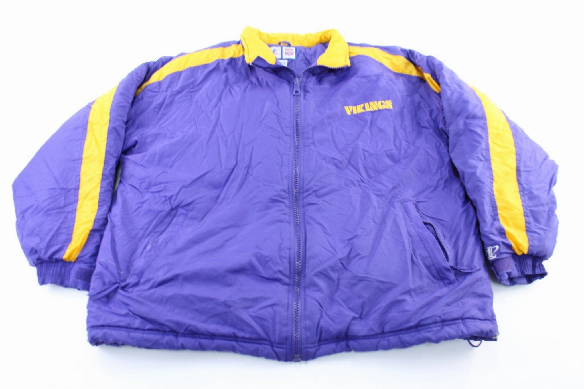 90's Minnesota Vikings Embroidered Logo Athletic Zip Up Jacket Casual Outdoor Wear Light Layer