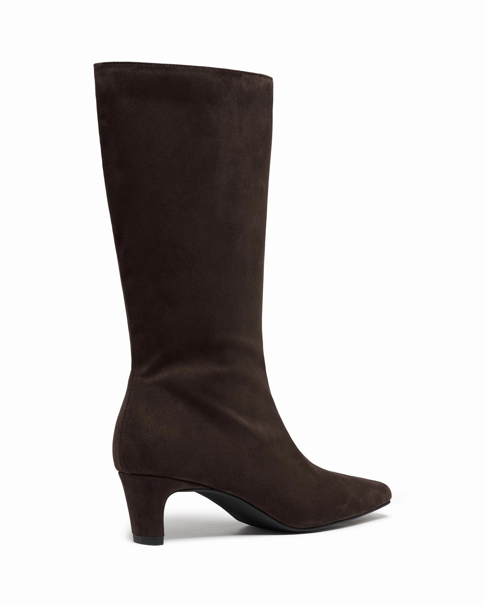 Rhome Tall Boot Chocolate Suede Comfortable Arch Shank