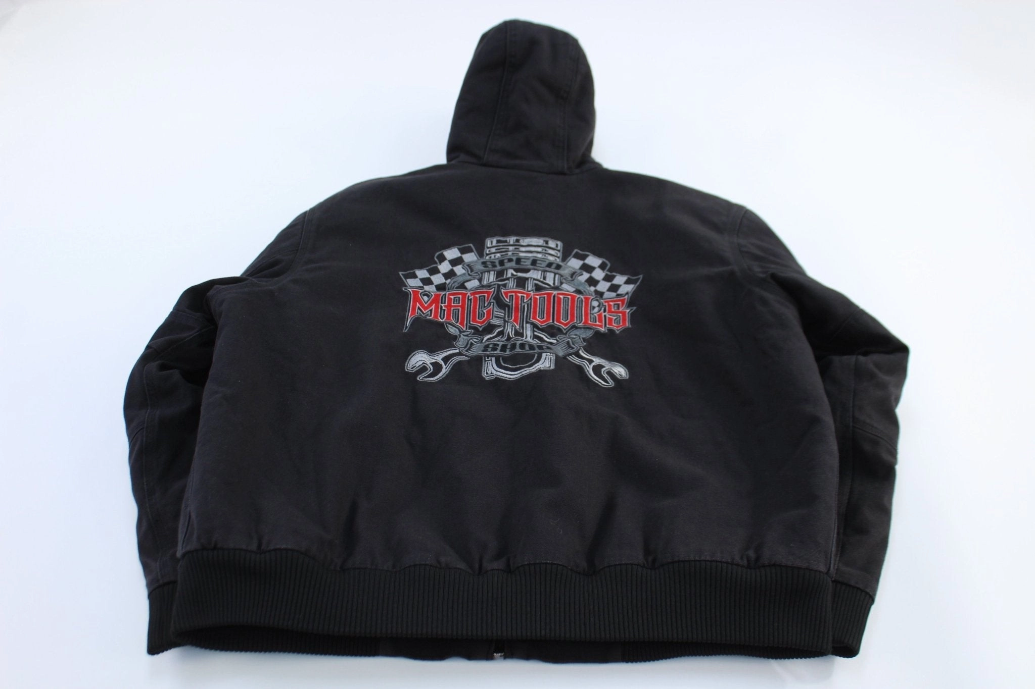 Mac Tools Embroidered Black Full Zip Hooded Jacket Heavy Duty Noise Free Movement