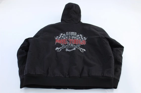 Mac Tools Embroidered Black Full Zip Hooded Jacket Heavy Duty Noise Free Movement