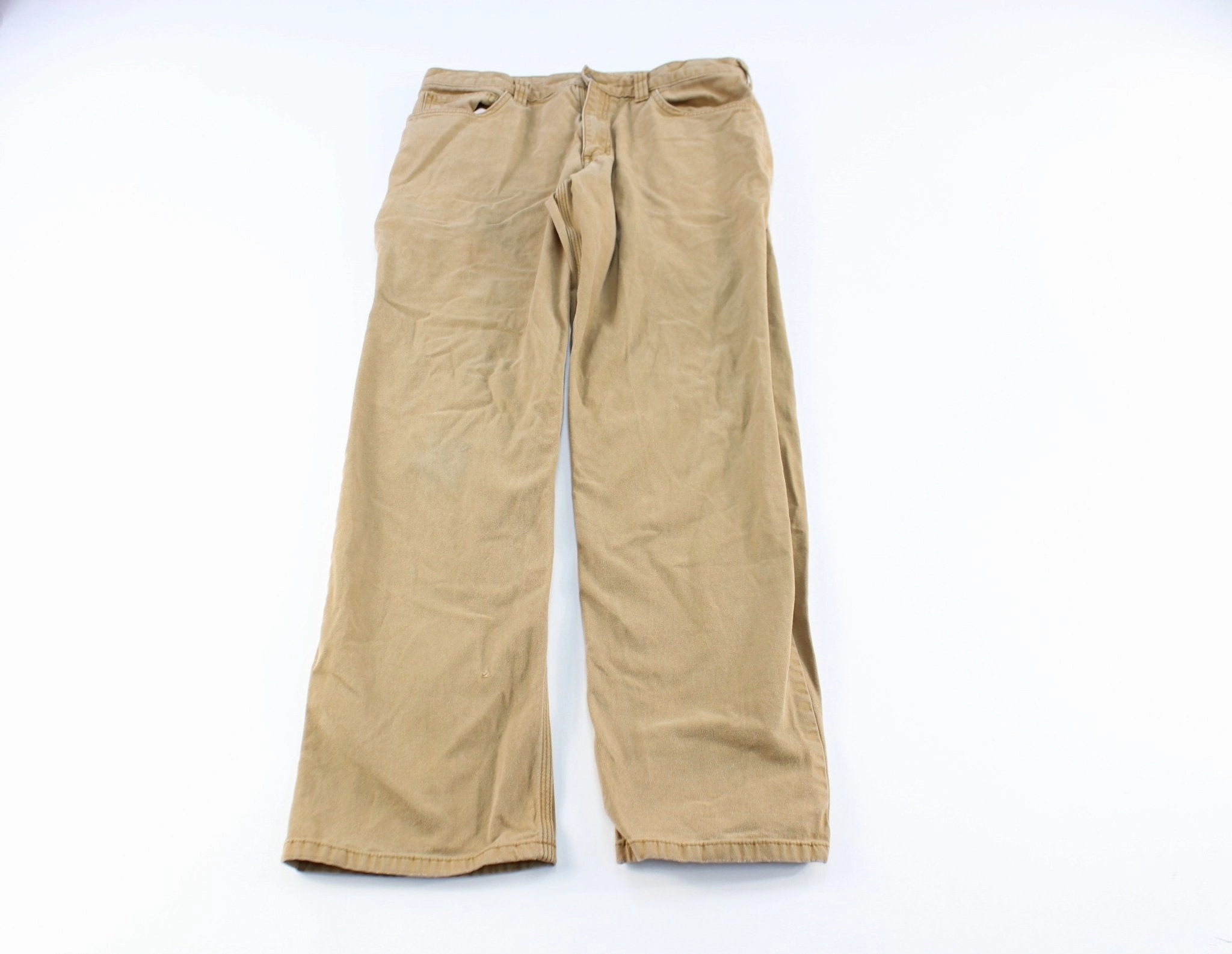 Carhartt Logo Patch Tan Pants Work Friendly