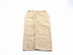 Carhartt Logo Patch Tan Double Knee Workwear Pants Movement Support Flex Fit
