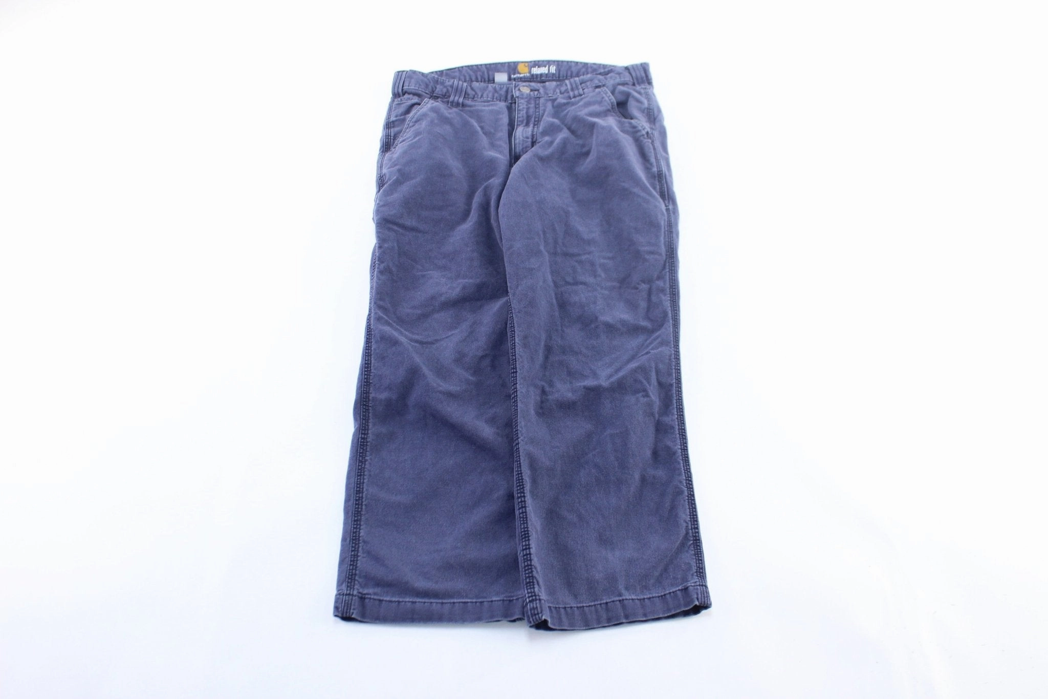 Carhartt Logo Patch Blue Carpenter Pants Flex Fit Detachable belt