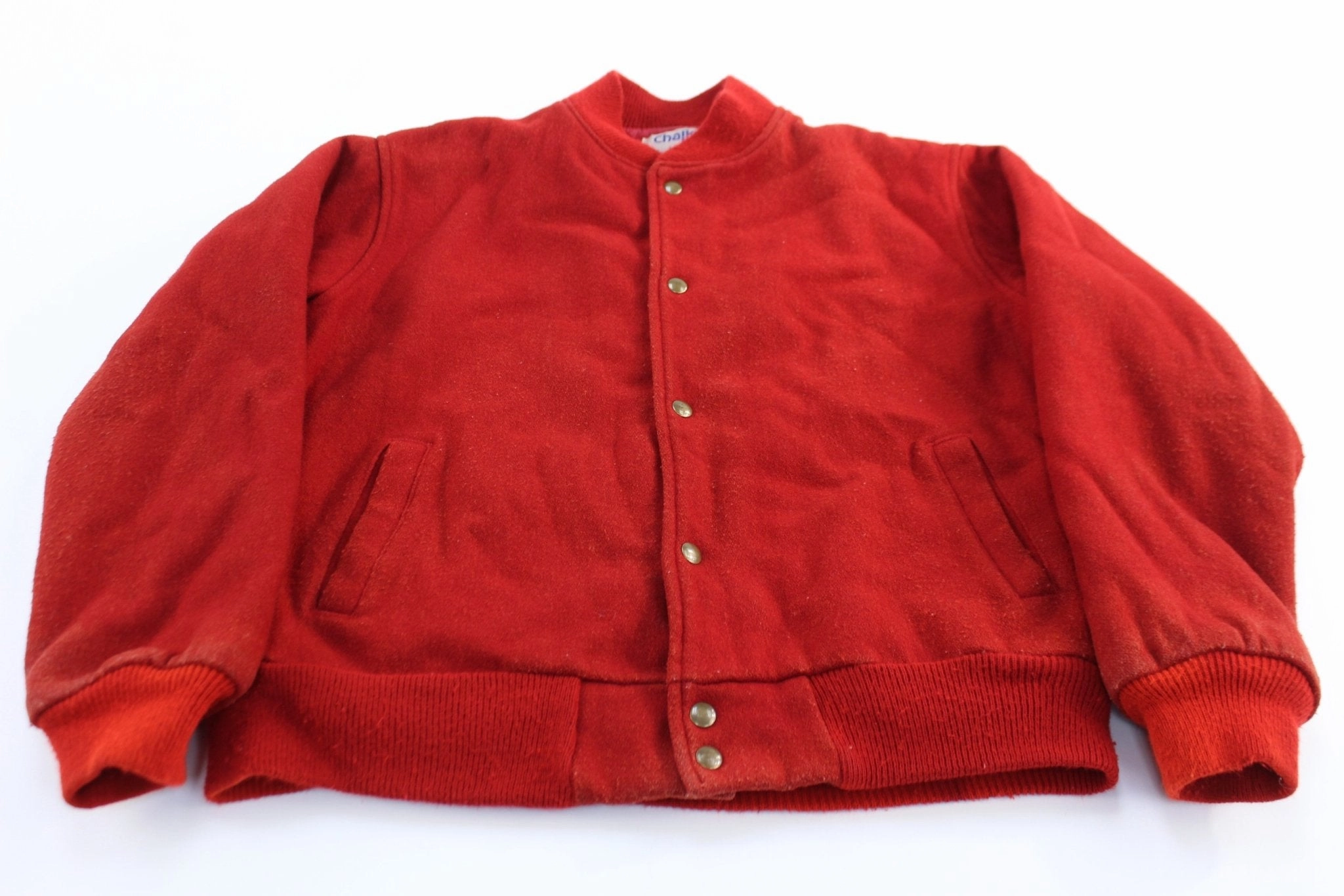 Low Profile Fasteners Cold Weather Wear 90's University of Illinois Chalk Line Wool Varsity Jacket