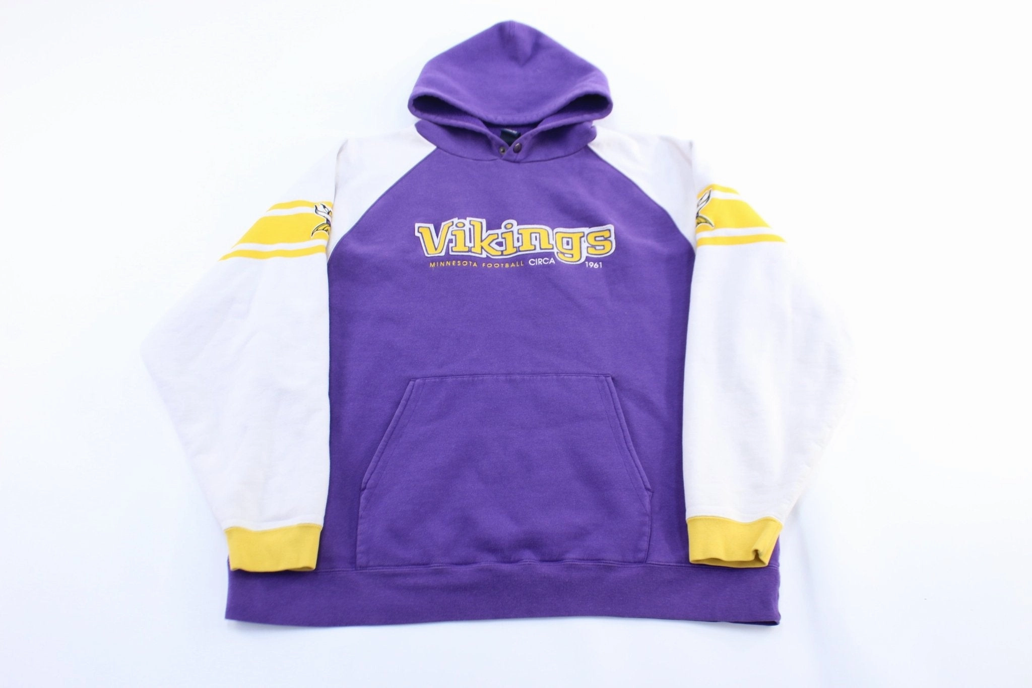 Reebok Embroidered Logo Minnesota Vikings Pullover Hoodie Skill Modern Tailoring