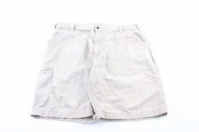 Carhartt Logo Patch Beige Carpenter Shorts Tapered Leg Design