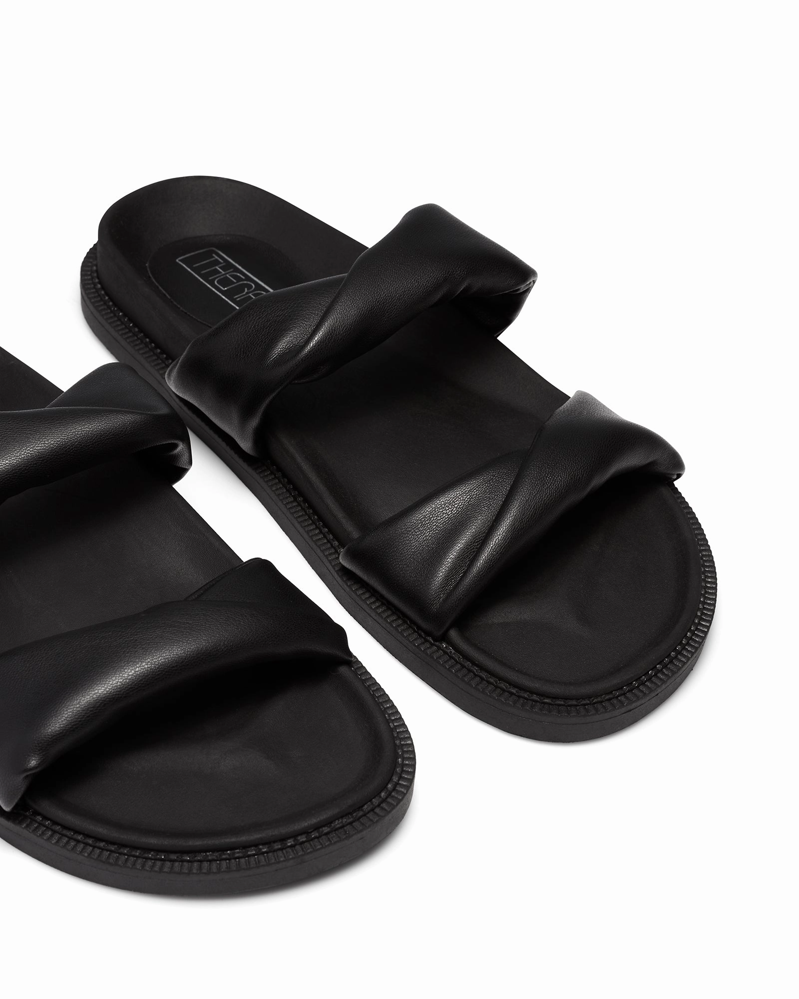 Contoured Shape Peele Sandals Black