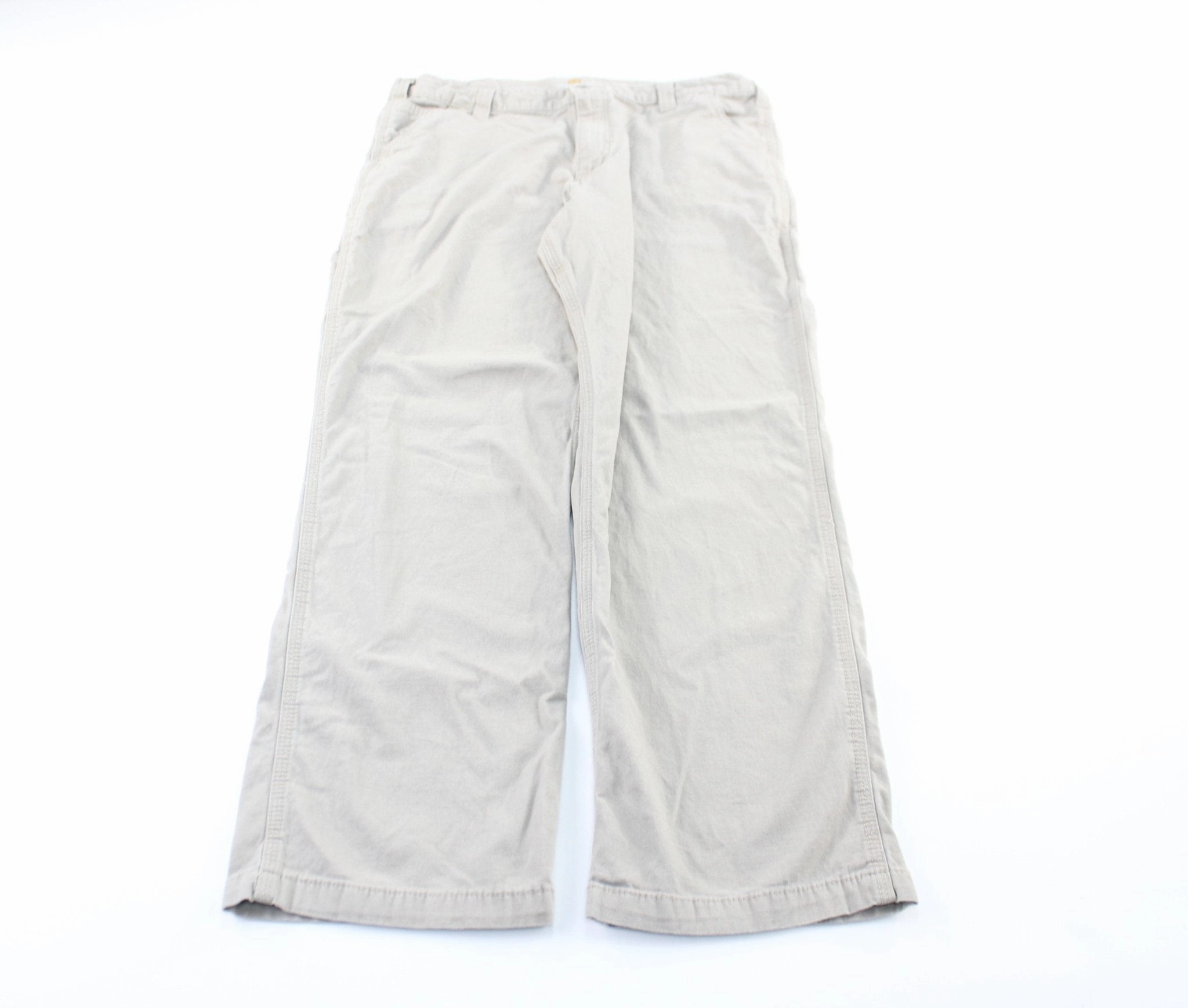 Flex Foam Inserts Carhartt Logo Patch Beige Carpenter Pants