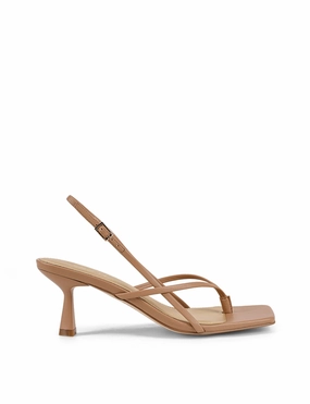 Calm Mood Quick Grip Santorini Strappy Thong Sandal - Almond Tan Leather