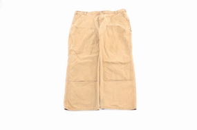 Trendy Layering Carhartt Logo Patch Tan Carpenter Pants