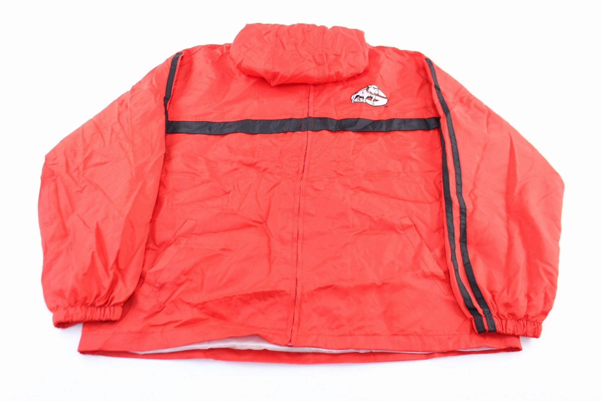 Weatherproof Protection Detachable Collar University of Georgia Red & Black Striped Zip Up Jacket